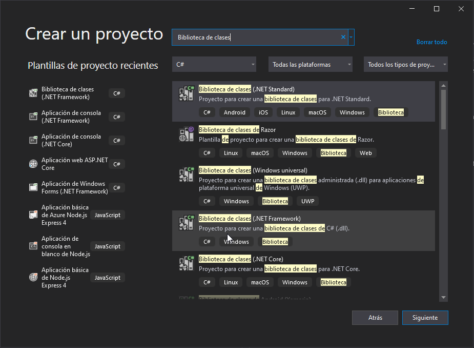 Proyecto Biblioteca de Clases
